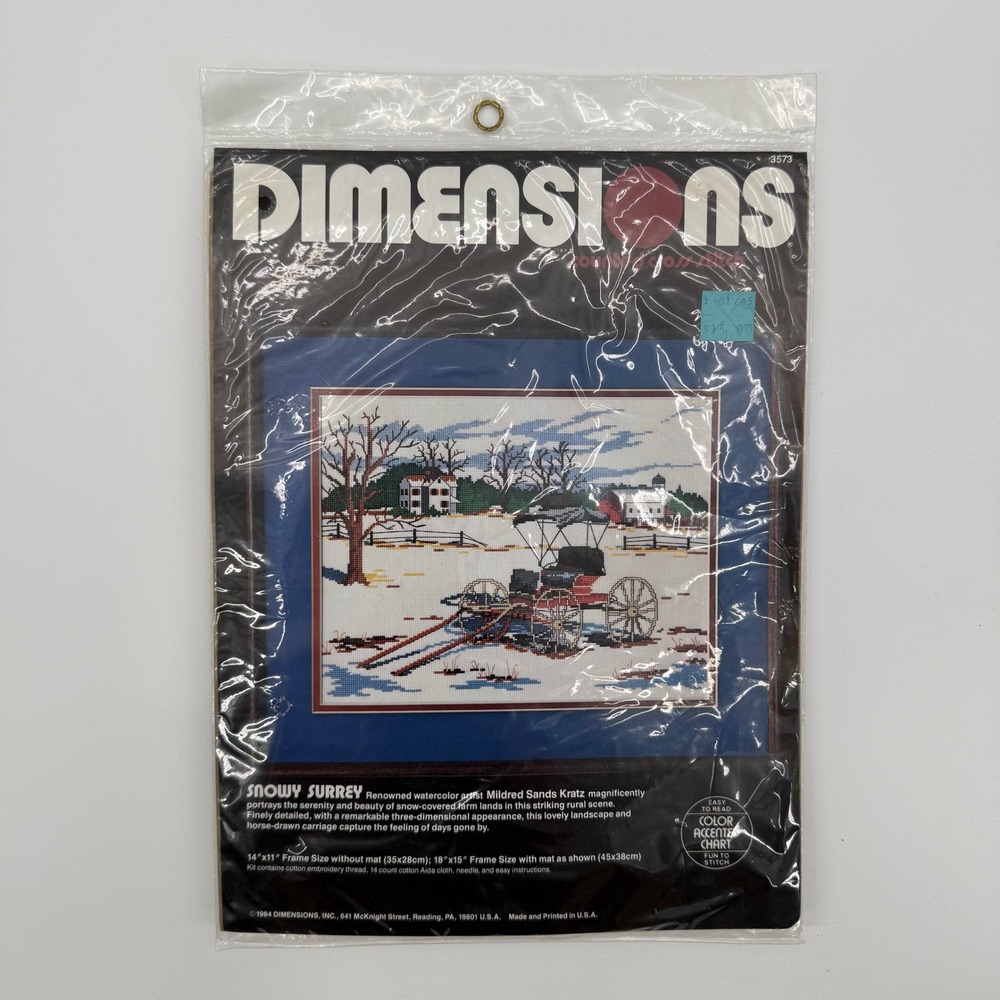 Dimensions‎ 3573 Snowy Surrey Winter Scene Counted Cross Stitch Kit  New